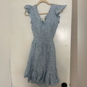 Jessica Simpson Blue Eyelet Dress | Medium